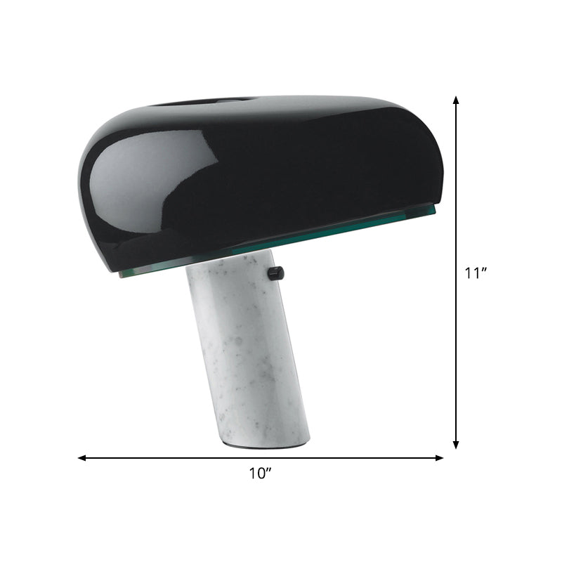 LED Table ombrée Lumière Métal moderne petite lampe de bureau en noir avec cylindre Base de marbre blanc
