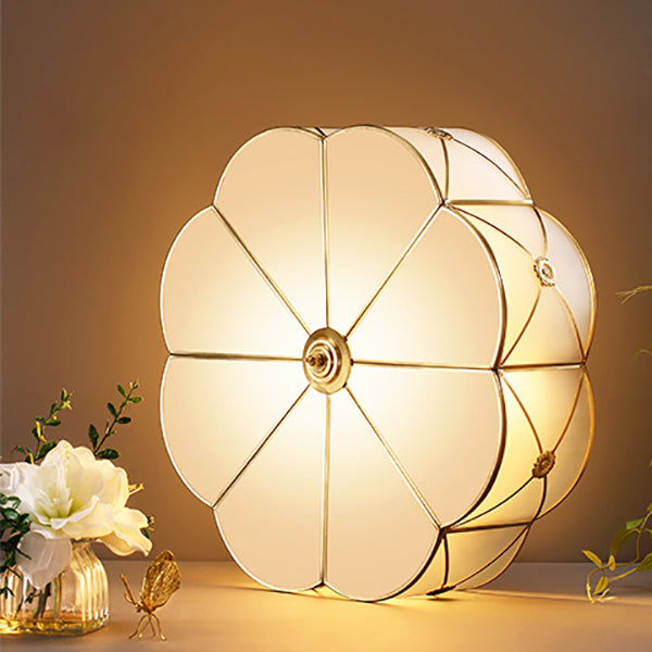 Plafonnier en verre à tambour doré, luminaire de plafond de Style Colonial pour salon