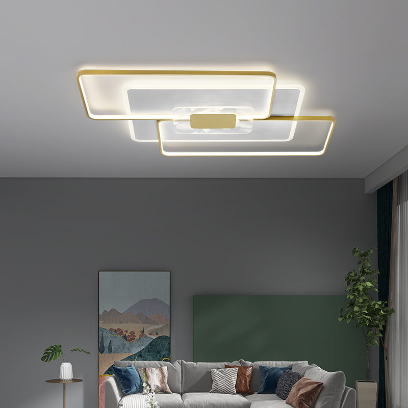 Gouden geometrie LED-plafondlamp Veerpatroon Eigentijds inbouwlicht