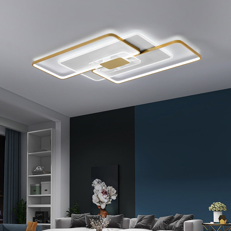 Gouden geometrie LED-plafondlamp Veerpatroon Eigentijds inbouwlicht