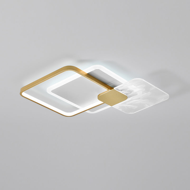 Gouden geometrie LED-plafondlamp Veerpatroon Eigentijds inbouwlicht