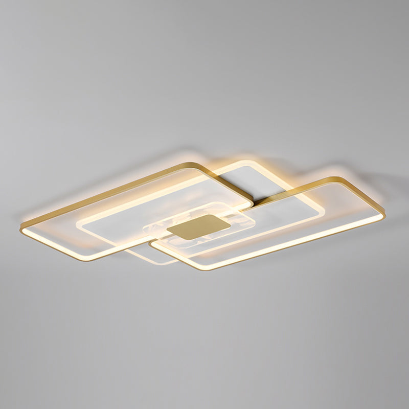 Gouden geometrie LED-plafondlamp Veerpatroon Eigentijds inbouwlicht