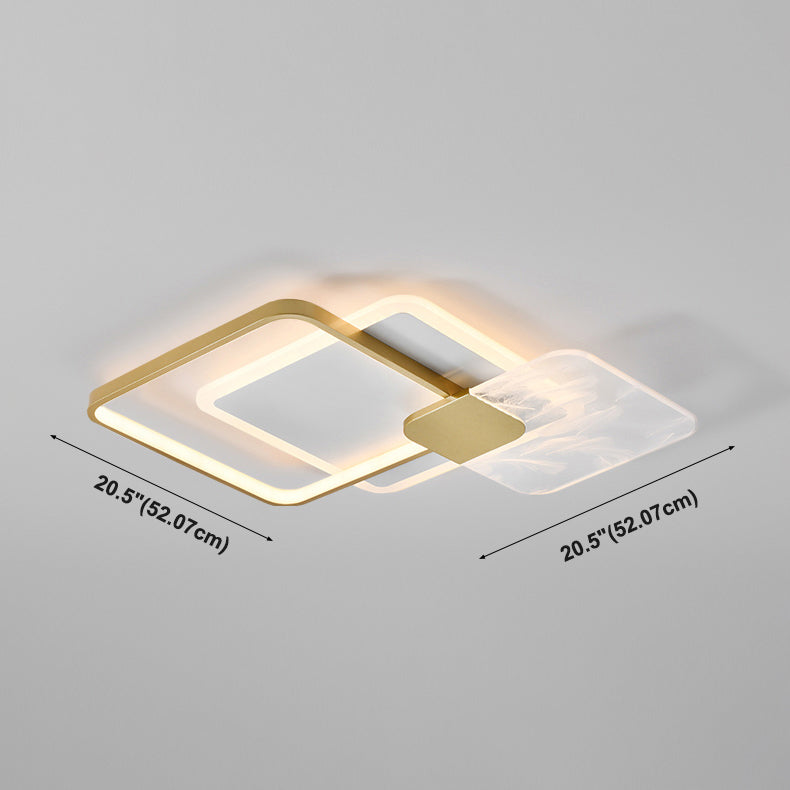 Gouden geometrie LED-plafondlamp Veerpatroon Eigentijds inbouwlicht
