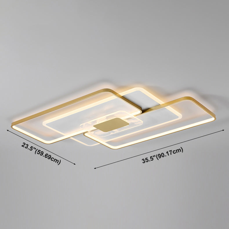 Gouden geometrie LED-plafondlamp Veerpatroon Eigentijds inbouwlicht