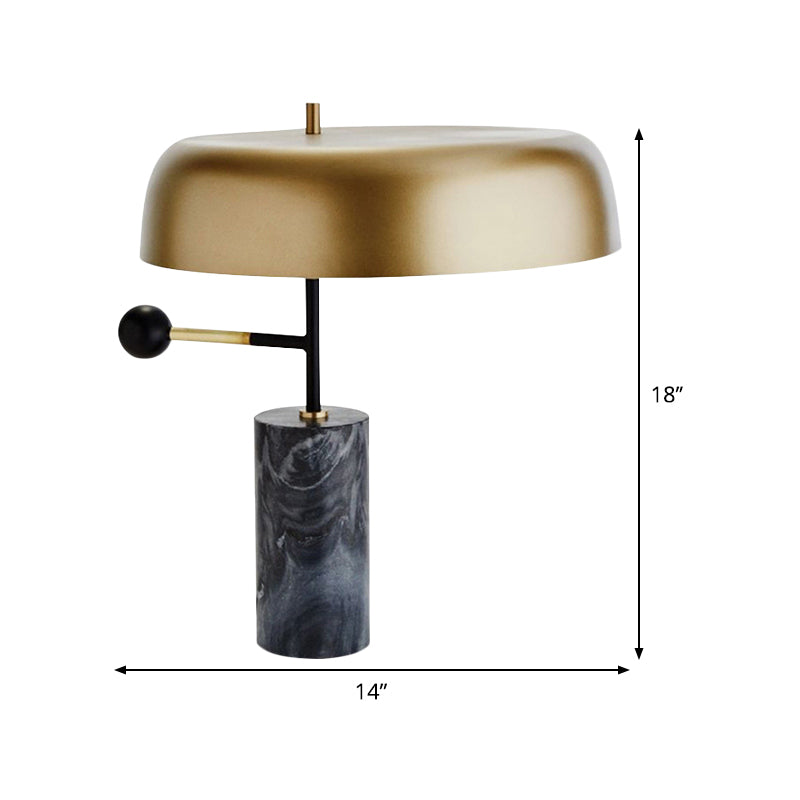 Tambour de tambour Éclairage modernisme métal 1 tête lampe de table de nuit en or pour le chevet