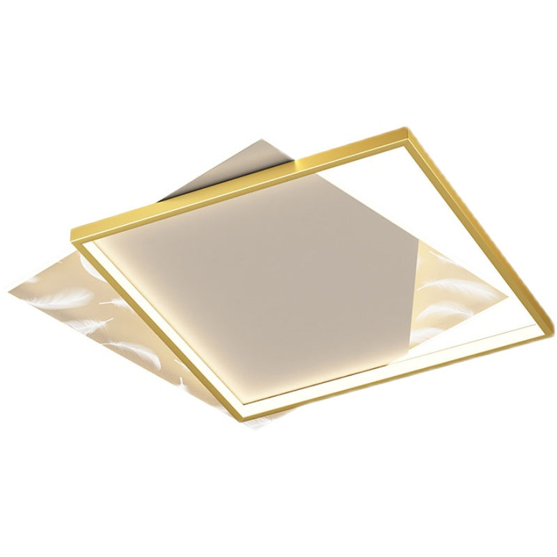 Double Square Flush Mount Light Modern LED Ceiling Light for Living Room