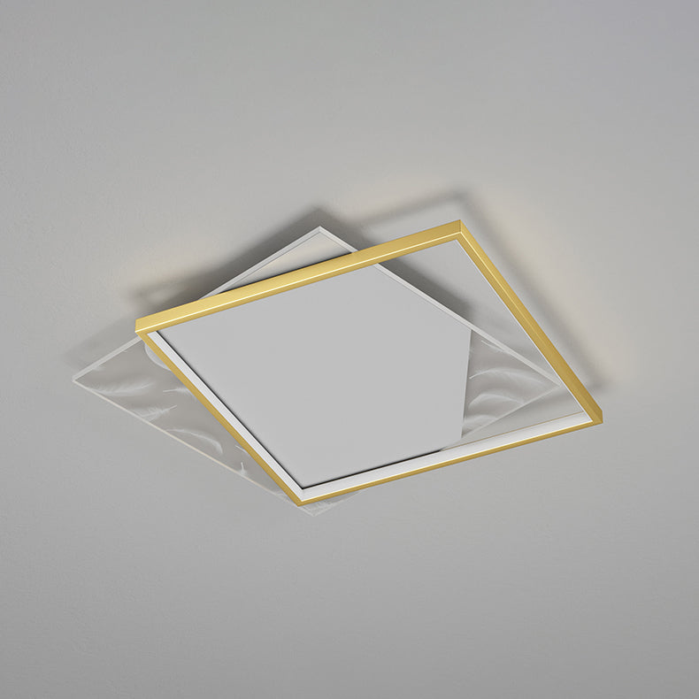 Double Square Flush Mount Light Modern LED Ceiling Light for Living Room