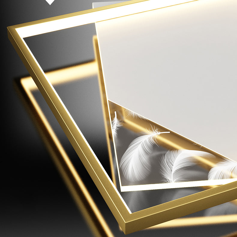 Double Square Flush Mount Light Modern LED Ceiling Light for Living Room