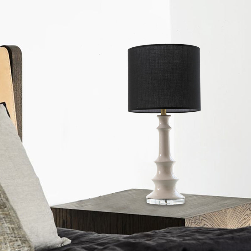 Lampe de nuit à teinte droite tissu contemporain 1 tête de lecture de tête en noir