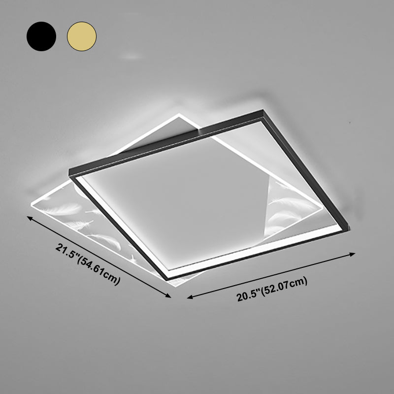Double Square Flush Mount Light Modern LED Ceiling Light for Living Room