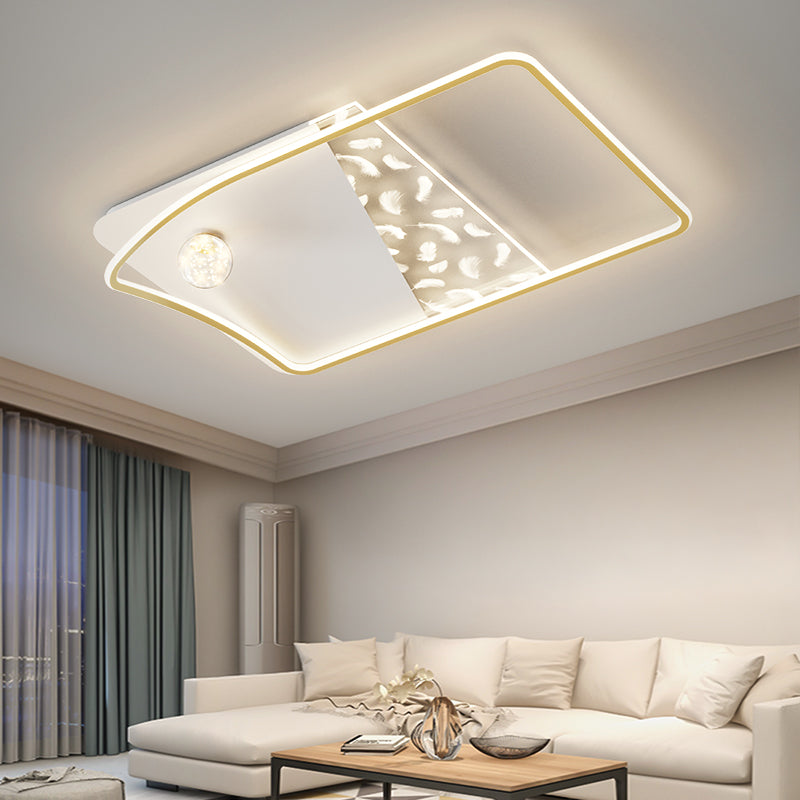 Lignes LED plafonnier style moderne encastré pour salon salle à manger