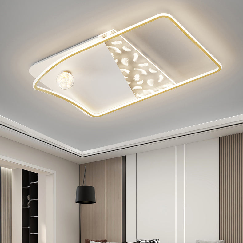 Lignes LED plafonnier style moderne encastré pour salon salle à manger