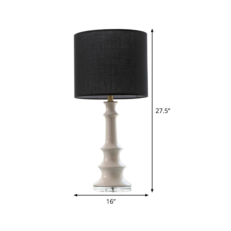 Lampe de nuit à teinte droite tissu contemporain 1 tête de lecture de tête en noir