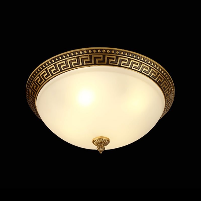 Retro inbouwlamp wit glazen kap plafondlamp voor woonkamer