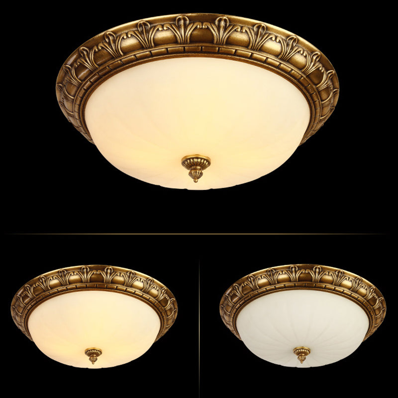 Retro inbouwlamp wit glazen kap plafondlamp voor woonkamer