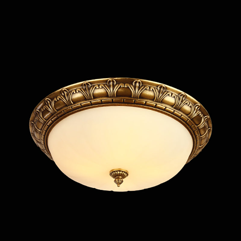 Retro inbouwlamp wit glazen kap plafondlamp voor woonkamer