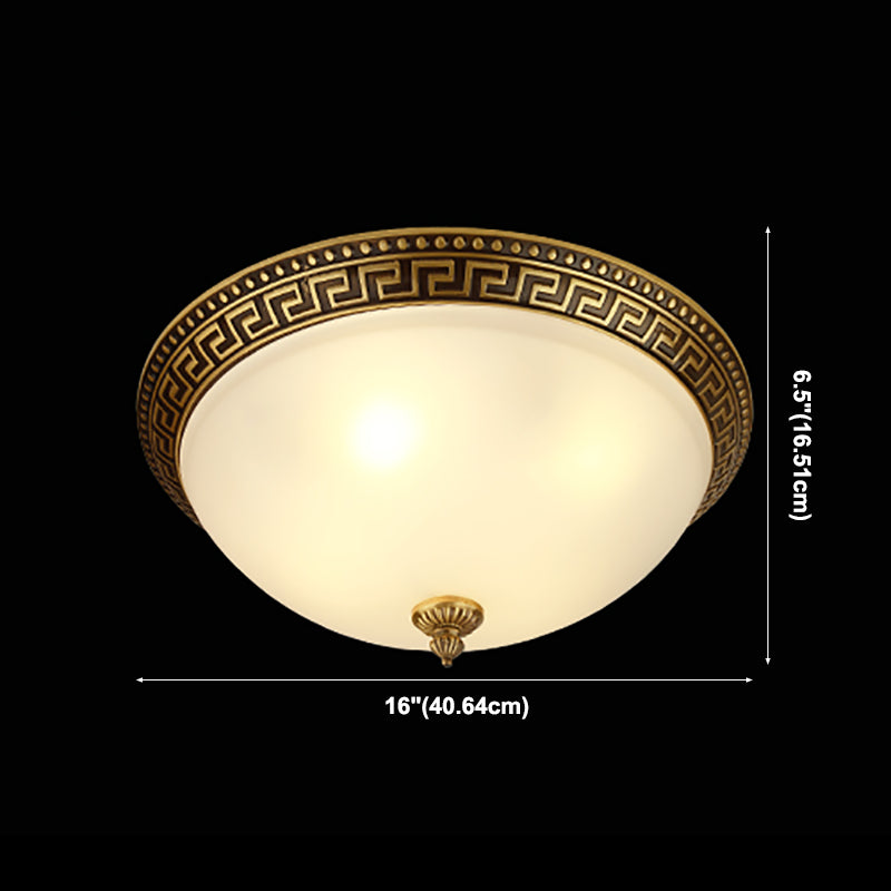 Retro inbouwlamp wit glazen kap plafondlamp voor woonkamer