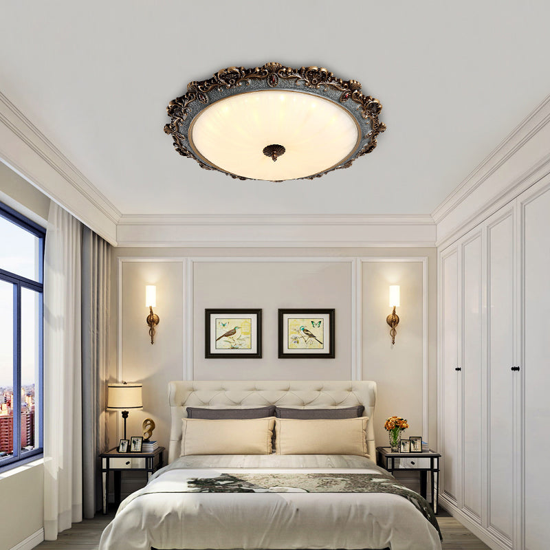 Traditional Style Retro Ceiling Lamp Bedroom Drawing Room Flush Mount Light Fixture