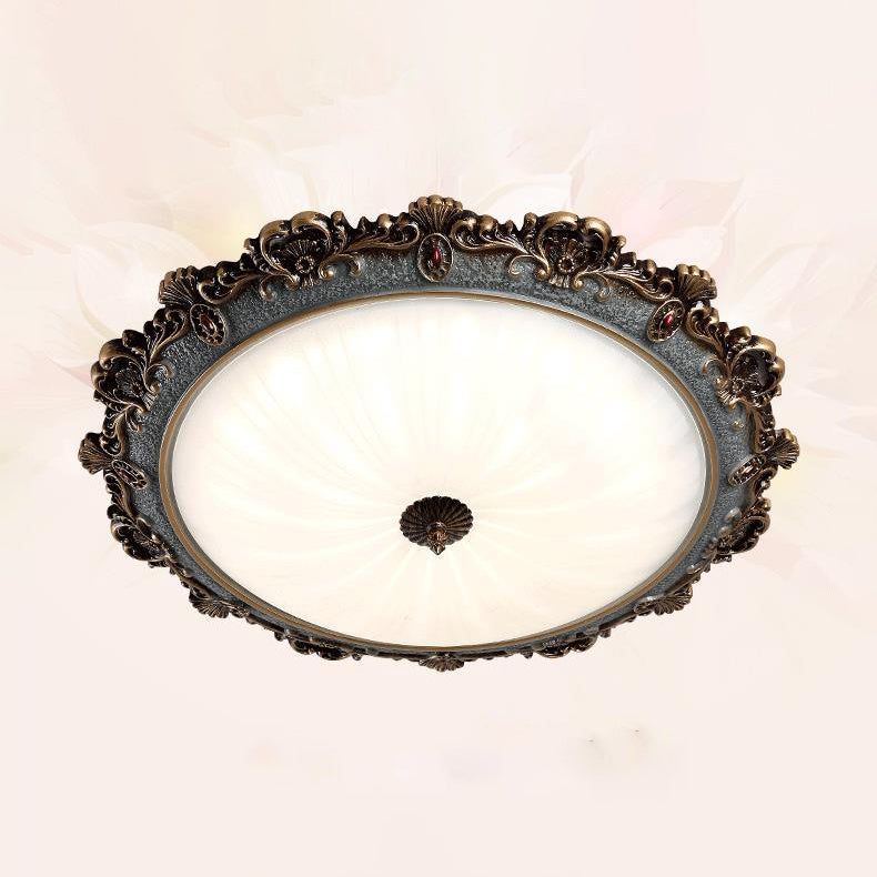 Traditional Style Retro Ceiling Lamp Bedroom Drawing Room Flush Mount Light Fixture