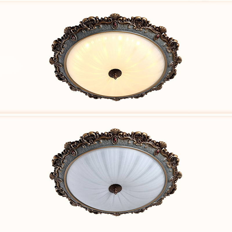 Traditional Style Retro Ceiling Lamp Bedroom Drawing Room Flush Mount Light Fixture
