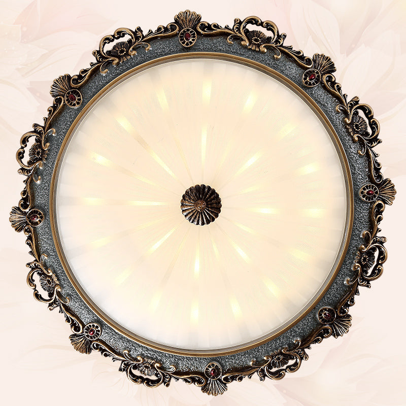 Traditional Style Retro Ceiling Lamp Bedroom Drawing Room Flush Mount Light Fixture