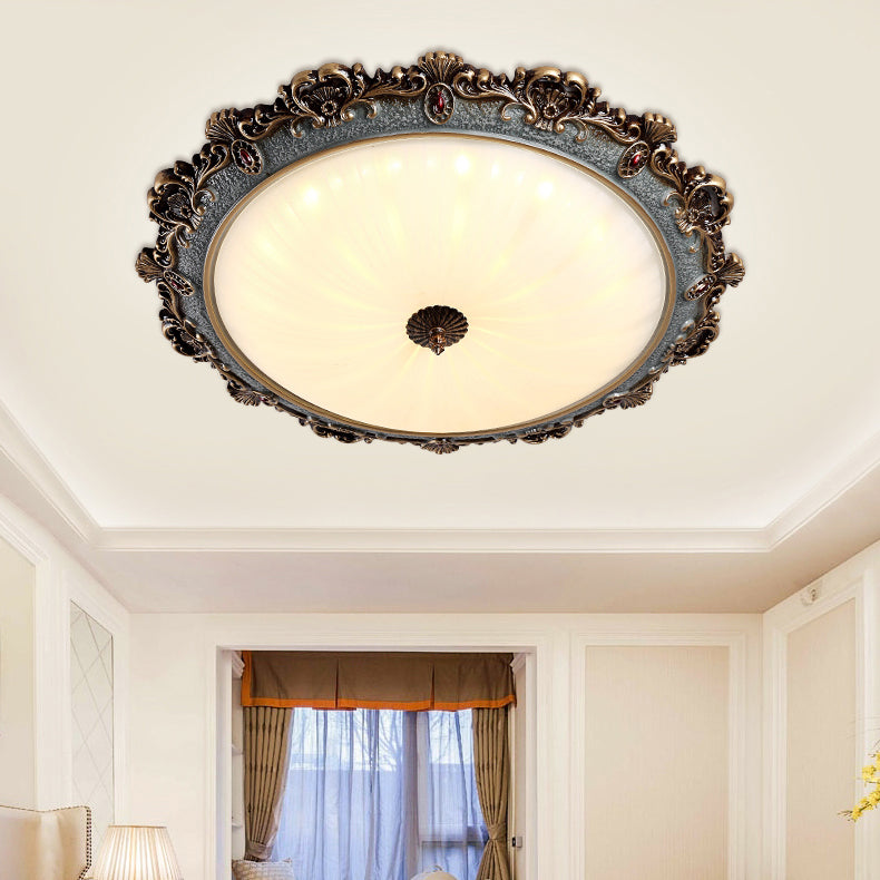 Traditional Style Retro Ceiling Lamp Bedroom Drawing Room Flush Mount Light Fixture