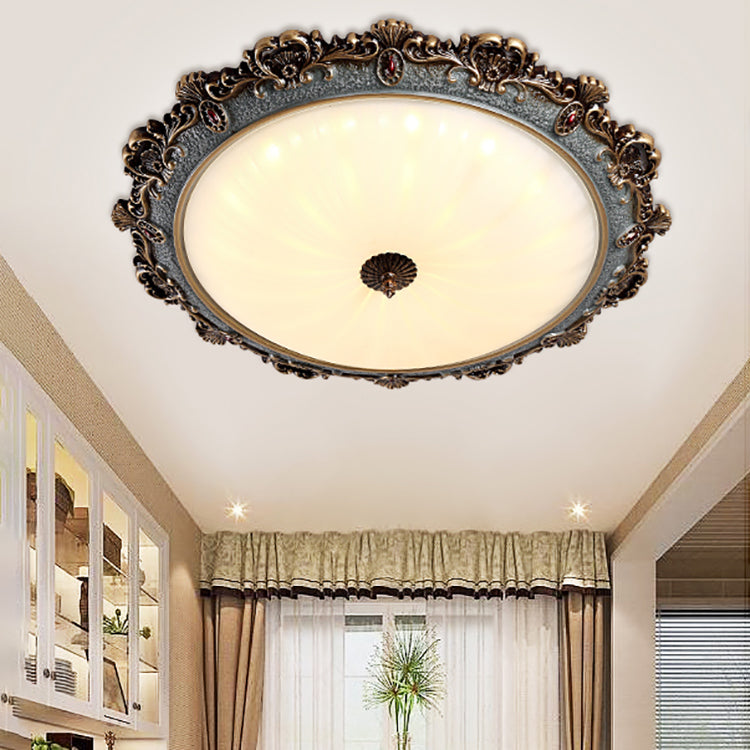 Traditional Style Retro Ceiling Lamp Bedroom Drawing Room Flush Mount Light Fixture