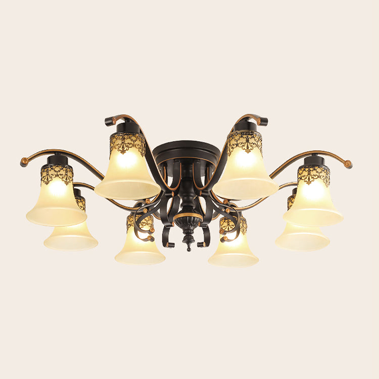 Plafonnier de Style traditionnel rétro, plafonnier en verre blanc pour chambre à coucher
