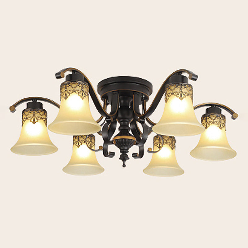 Plafonnier de Style traditionnel rétro, plafonnier en verre blanc pour chambre à coucher