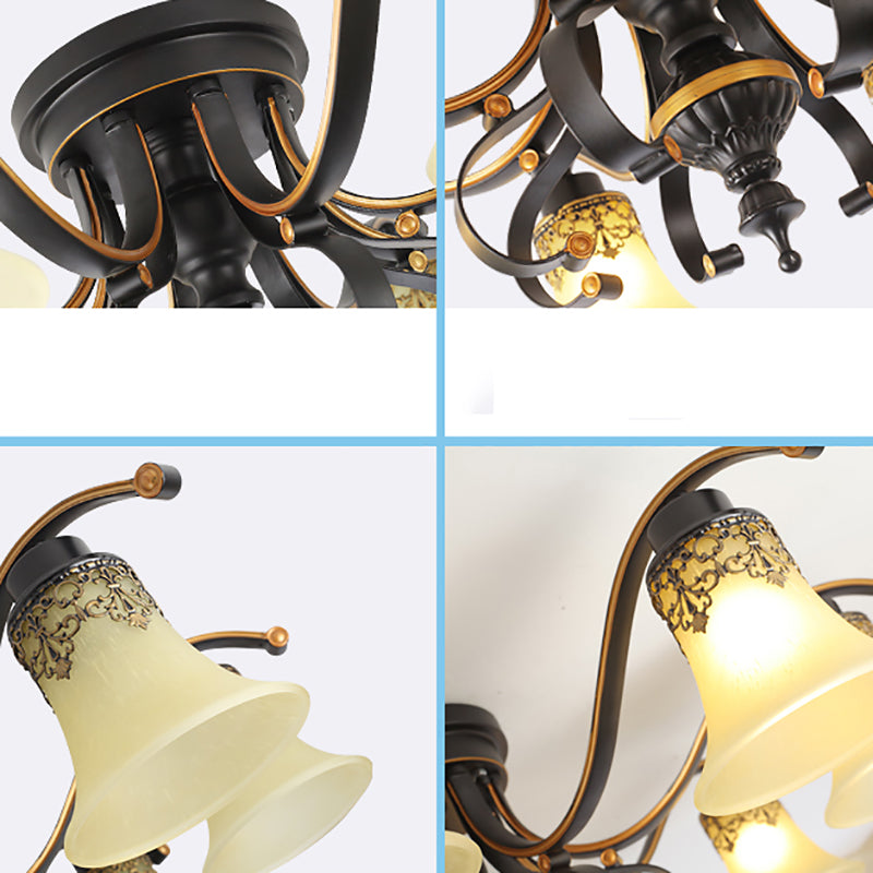 Plafonnier de Style traditionnel rétro, plafonnier en verre blanc pour chambre à coucher