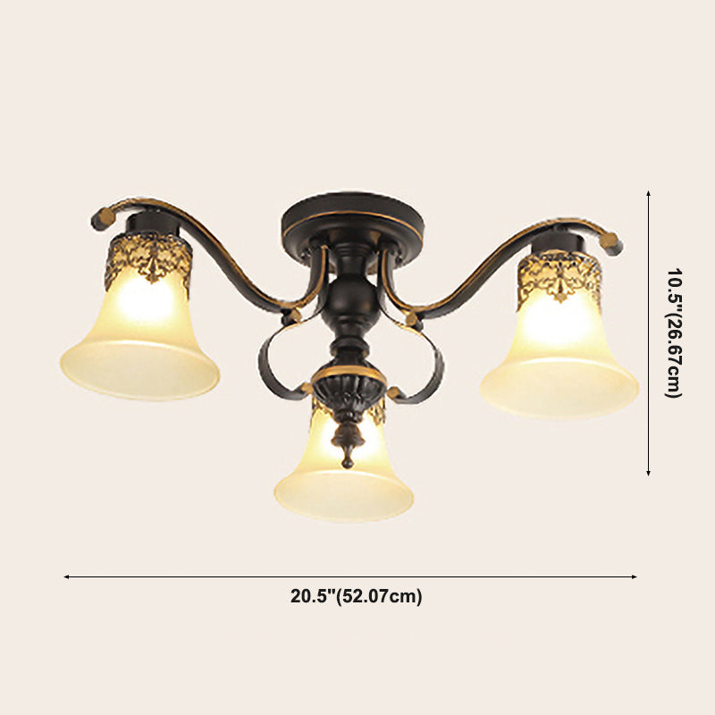 Plafonnier de Style traditionnel rétro, plafonnier en verre blanc pour chambre à coucher