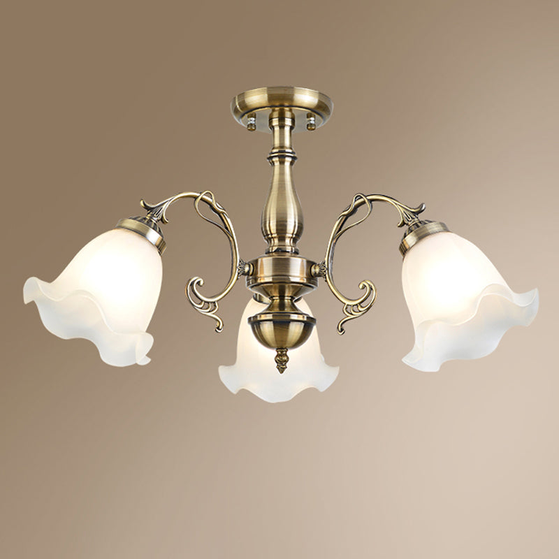 Lámpara de techo tradicional retro con pantalla de cristal, luz de montaje empotrado para tienda de ropa