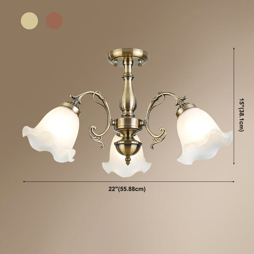 Lámpara de techo tradicional retro con pantalla de cristal, luz de montaje empotrado para tienda de ropa