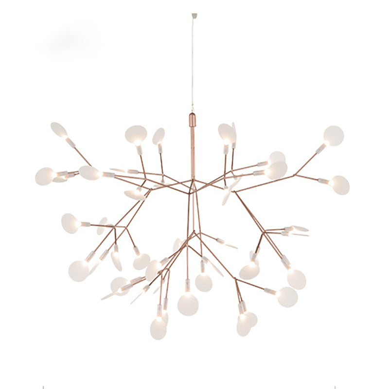 Metal White Chandelier Nordic Style Fireflies Chandelier Lamp for Living Room