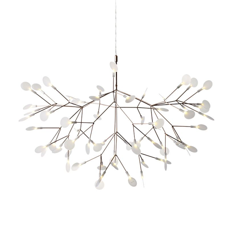 Metal White Chandelier Nordic Style Fireflies Chandelier Lamp for Living Room