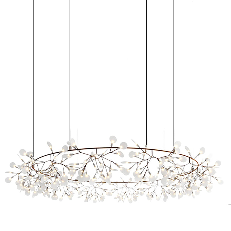 Metal White Chandelier Nordic Style Fireflies Chandelier Lamp for Living Room