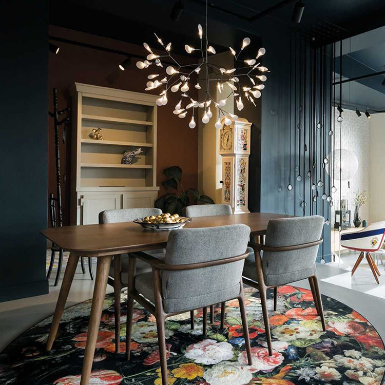 Metal White Chandelier Nordic Style Fireflies Chandelier Lamp for Living Room