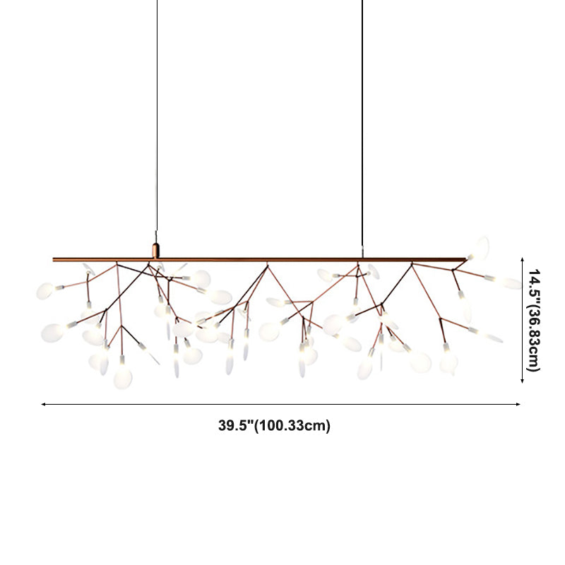 Metal White Chandelier Nordic Style Fireflies Chandelier Lamp for Living Room