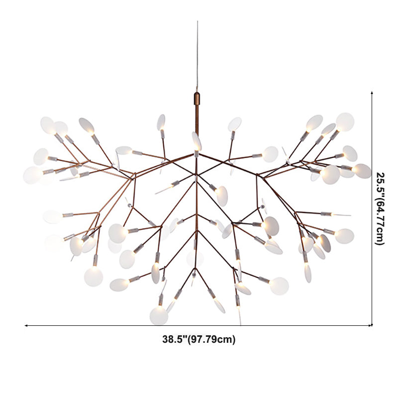 Metal White Chandelier Nordic Style Fireflies Chandelier Lamp for Living Room