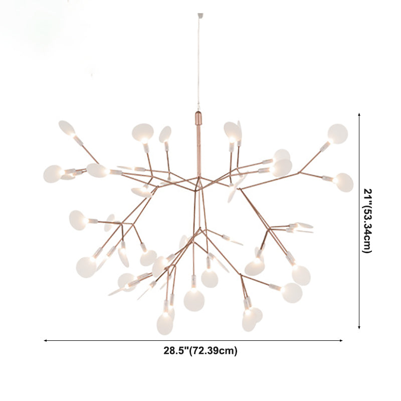 Metal White Chandelier Nordic Style Fireflies Chandelier Lamp for Living Room