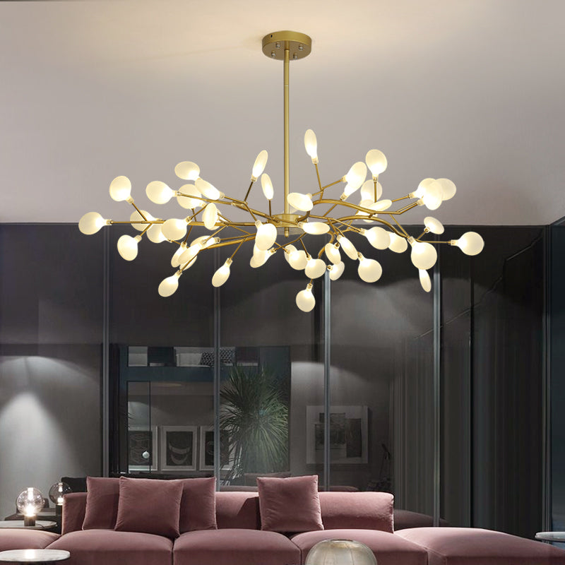 Metal Branch Shape Chandelier Nordic Style Fireflies Chandelier Lamp for Living Room