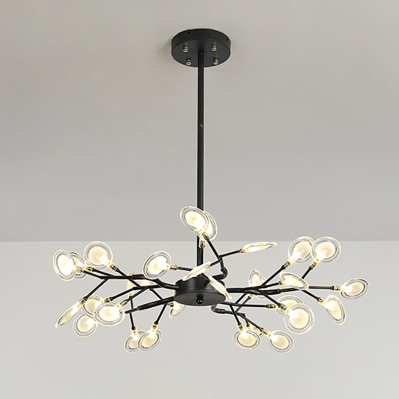 Metal Branch Shape Chandelier Nordic Style Fireflies Chandelier Lamp for Living Room
