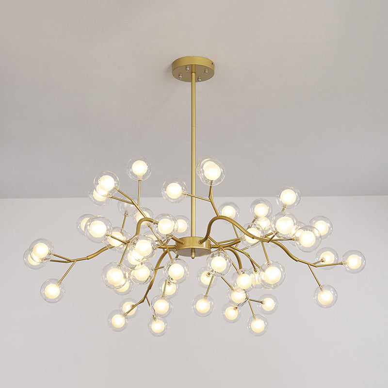 Metal Branch Shape Chandelier Nordic Style Fireflies Chandelier Lamp for Living Room