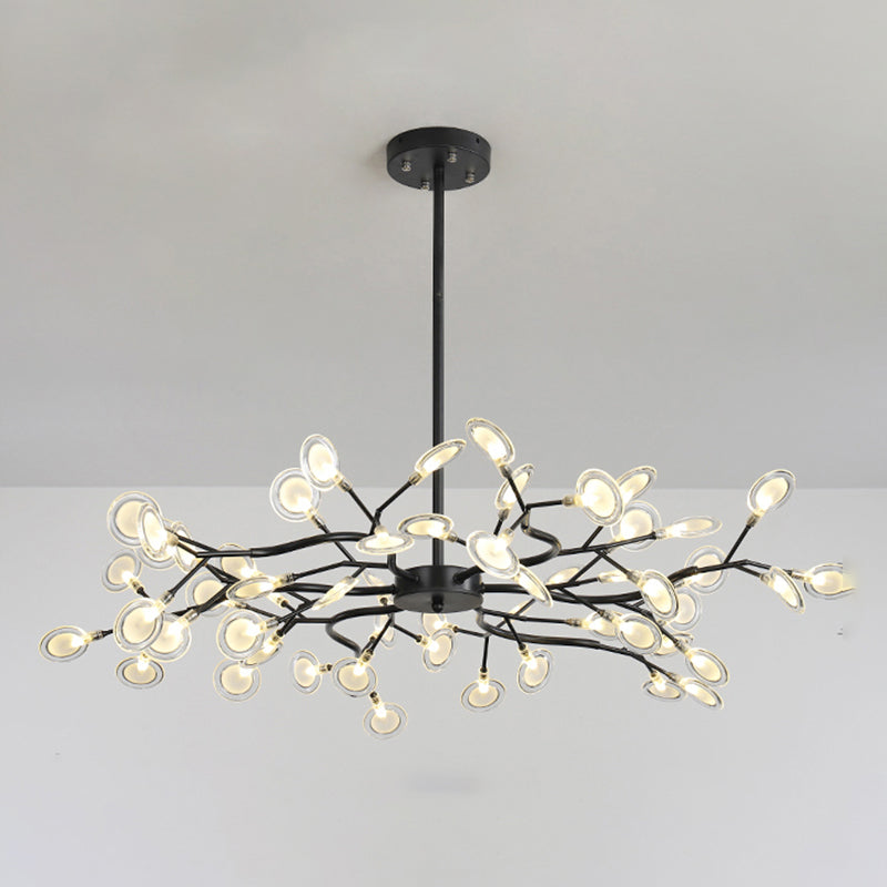 Metal Branch Shape Chandelier Nordic Style Fireflies Chandelier Lamp for Living Room