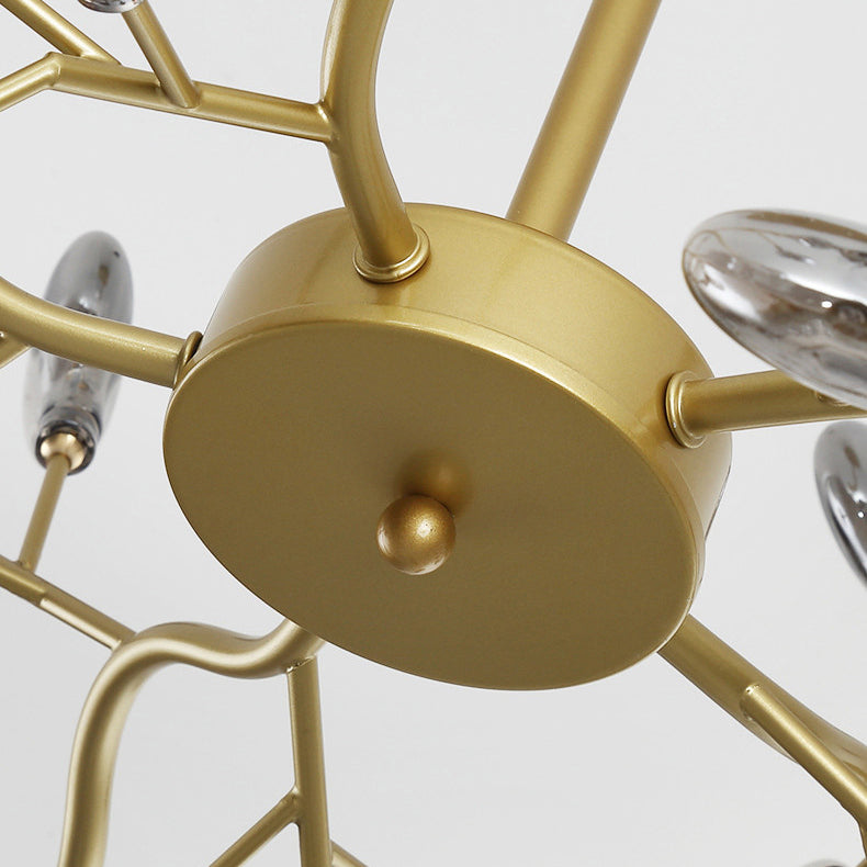 Metal Branch Shape Chandelier Nordic Style Fireflies Chandelier Lamp for Living Room