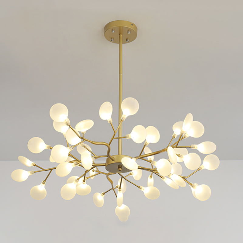 Metal Branch Shape Chandelier Nordic Style Fireflies Chandelier Lamp for Living Room