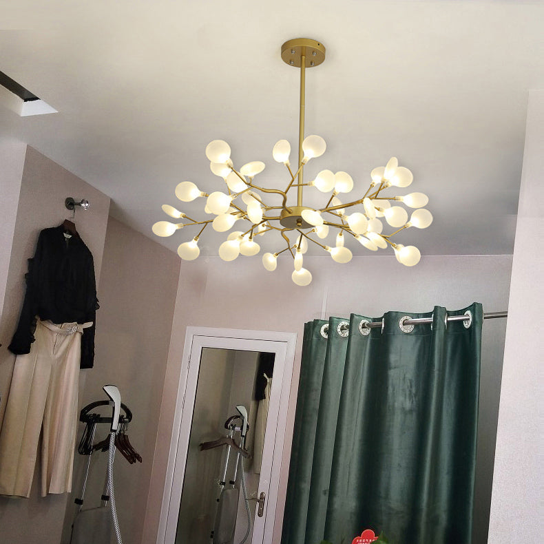 Metal Branch Shape Chandelier Nordic Style Fireflies Chandelier Lamp for Living Room