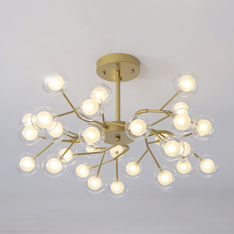 Metal Branch Shape Chandelier Nordic Style Fireflies Chandelier Lamp for Living Room