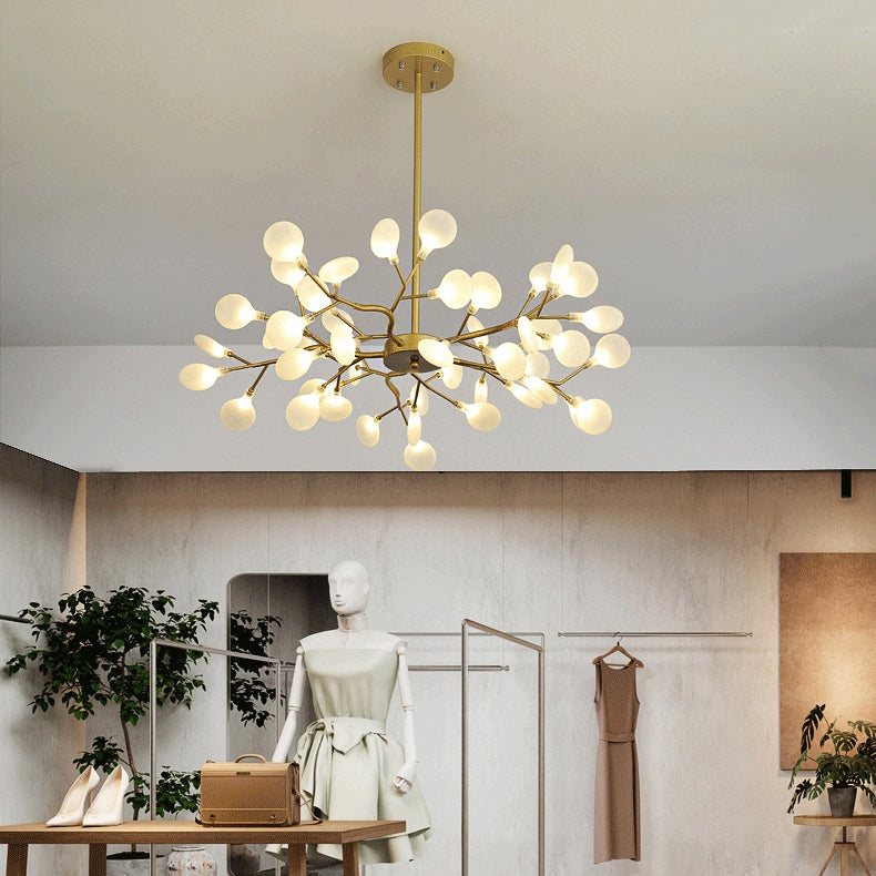 Metal Branch Shape Chandelier Nordic Style Fireflies Chandelier Lamp for Living Room