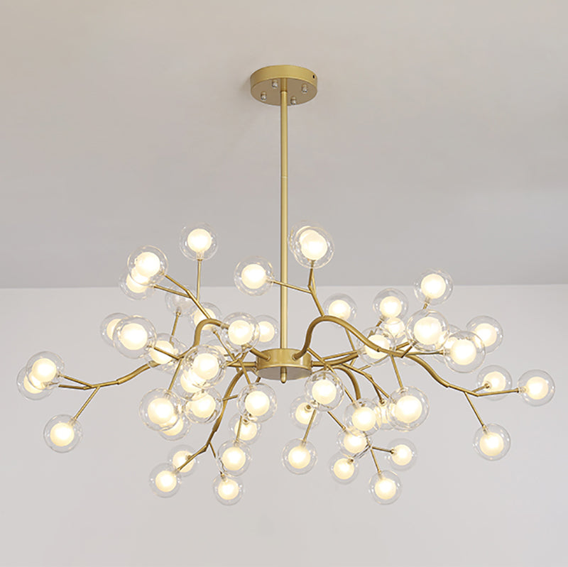 Metal Branch Shape Chandelier Nordic Style Fireflies Chandelier Lamp for Living Room